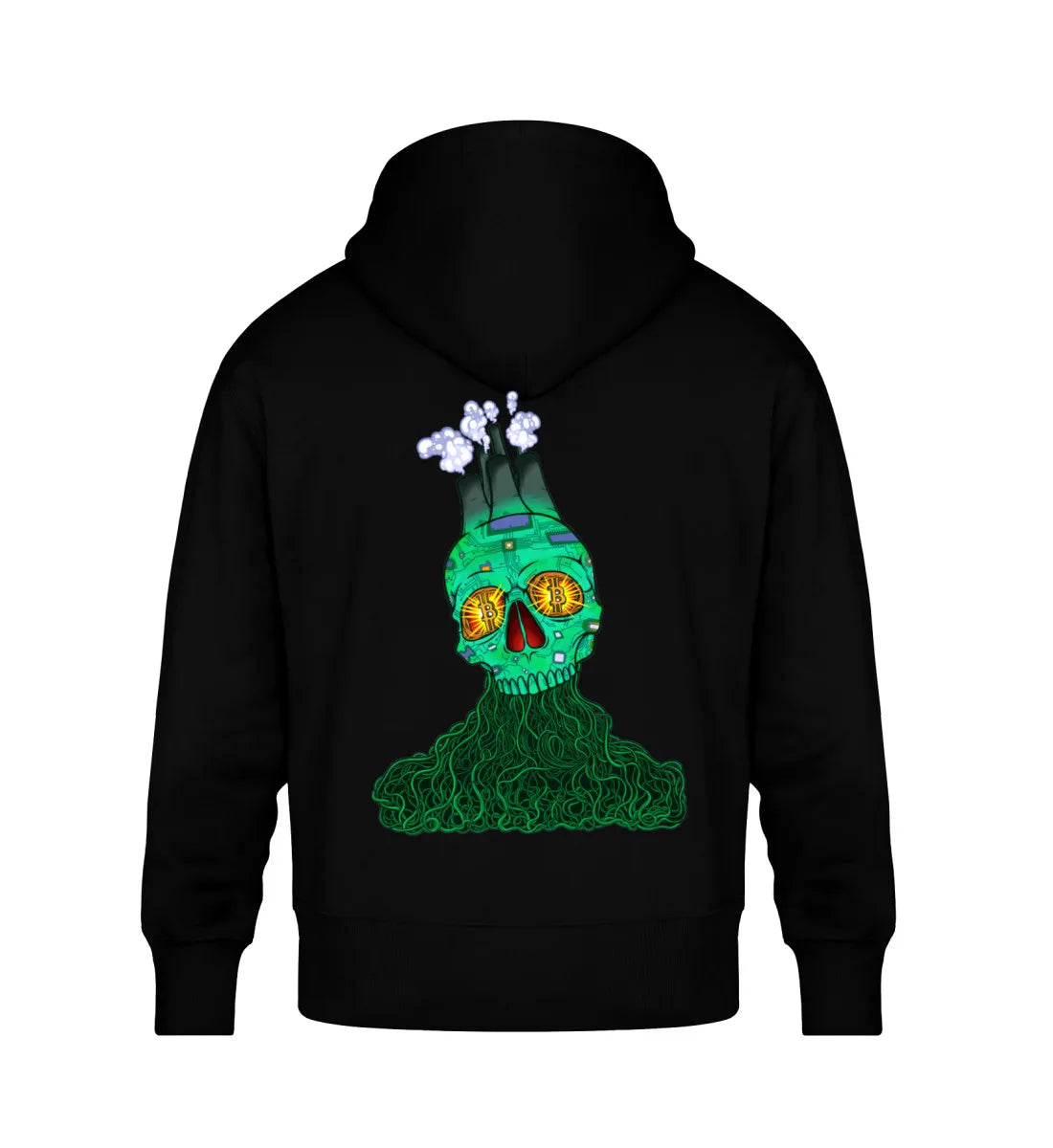 SKULL OF SATOSHI (SOS) FRONT AND BACK - Organic Oversized Hoodie ST/ST-16